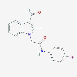 N-(4-fluorophenyl)-2-(3-formyl-2-methyl-1H-indol-1-yl)acetamideͼƬ