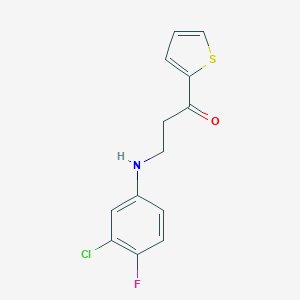 3-[(3-Chloro-4-fluorophenyl)amino]-1-thien-2-ylpropan-1-oneͼƬ