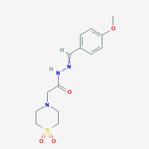 2-(1,1-dioxo-1lambda~6~,4-thiazinan-4-yl)-N'-[(E)-(4-methoxyphenyl)methylidene]acetohydrazide图片