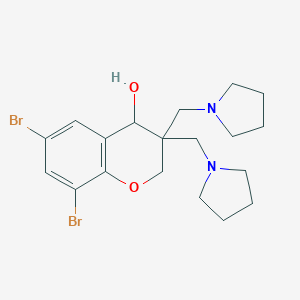 6,?8-?Dibromo-?3,?4-?dihydro-?3,?3-?bis(1-?pyrrolidinylmethyl)?-2H-1-benzopyran-4-olͼƬ