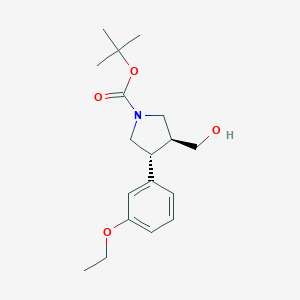 叔丁酯(3R,4S)-3-(3-乙氧基苯基)-4-(羟甲基)吡咯烷-1-甲酸叔丁酯图片