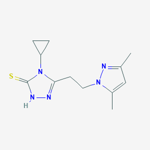 4-Cyclopropyl-5-[2-(3,5-dimethyl-pyrazol-1-yl)-ethyl]-4H-[1,2,4]triazole-3-thiolͼƬ