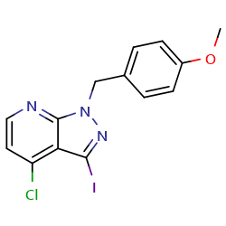 4-chloro-3-iodo-1-[(4-methoxyphenyl)methyl]-1H-pyrazolo[3,4-b]pyridine图片