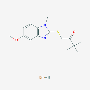 1-[(5-methoxy-1-methyl-1H-benzimidazol-2-yl)thio]-3,3-dimethyl-2-butanone hydrobromide图片