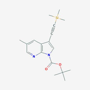 tert-Butyl 5-methyl-3-((trimethylsilyl)ethynyl)-1H-pyrrolo[2,3-b]pyridine-1-carboxylateͼƬ