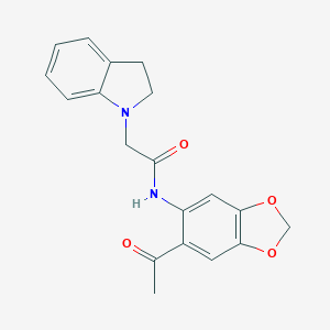 N-(6-acetylbenzo[3,4-d]1,3-dioxolen-5-yl)-2-indolinylethanamideͼƬ