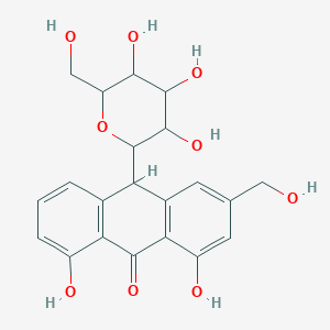 1,8-dihydroxy-3-(hydroxymethyl)-10-[3,4,5-trihydroxy-6-(hydroxymethyl)oxan-2-yl]-9,10-dihydroanthracen-9-oneͼƬ