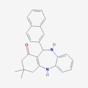 3,3-Dimethyl-11-(2-naphthyl)-2,3,4,5,10,11-hexahydro-1H-dibenzo[b,e][1,4]diazepin-1-oneͼƬ