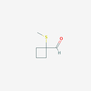 1-(methylsulfanyl)cyclobutane-1-carbaldehydeͼƬ