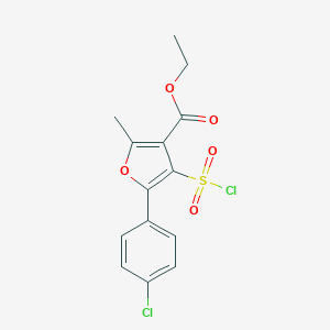 Ethyl 5-(4-chlorophenyl)-4-(chlorosulphonyl)-2-methyl-3-furoate,techͼƬ