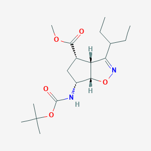 (3aR,4S,6R,6aS)-6-(N-Boc-amino)-3-(1-ethylpropyl)-3a,5,6,6a-tetrahydro-4H-cyclopent[d]isoxazole-4-carboxylic Acid Methyl EsterͼƬ