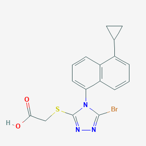 2-[[5-Bromo-4-(5-cyclopropyl-1-naphthalenyl)-4H-1,2,4-triazol-3-yl]thio]-acetic AcidͼƬ