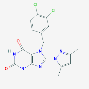 7-[(3,4-Dichlorophenyl)methyl]-8-(3,5-dimethyl-1H-pyrazol-1-yl)-3,7-dihydro-3-methyl-1H-purine-2,6-dioneͼƬ