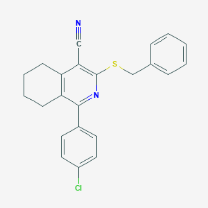 3-(benzylsulfanyl)-1-(4-chlorophenyl)-5,6,7,8-tetrahydro-4-isoquinolinecarbonitrileͼƬ