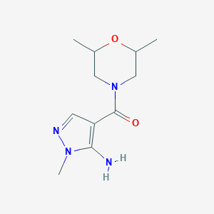 4-(2,6-Dimethylmorpholine-4-carbonyl)-1-methyl-1H-pyrazol-5-amineͼƬ