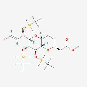 Methyl 2-((2R,4aS,6S,7R,8S,8aS)-7,8-bis((tert-butyldimethylsilyl)oxy)-6-((S,E)-1-((tert-butyldimethylsilyl)oxy)-3-iodoallyl)octahydropyrano[3,2-b]pyran-2-yl)acetateͼƬ