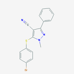 5-[(4-Bromophenyl)sulfanyl]-1-methyl-3-phenyl-1H-pyrazole-4-carbonitrileͼƬ