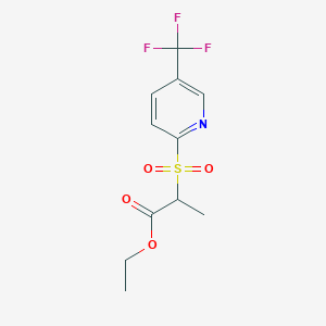 ethyl 2-{[5-(trifluoromethyl)-2-pyridinyl]sulfonyl}propanoateͼƬ