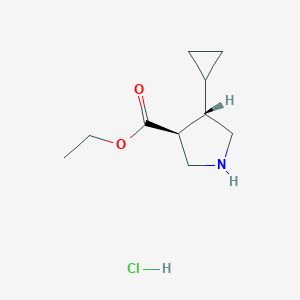 ethyl trans-4-cyclopropylpyrrolidine-3-carboxylate hydrochlorideͼƬ