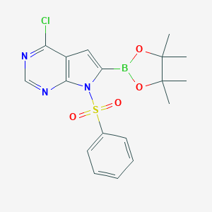 4-Chloro-7-(phenylsulfonyl)-6-(4,4,5,5-tetramethyl-1,3,2-dioxaborolan-2-yl)-7H-pyrrolo[2,3-d]pyrimidineͼƬ