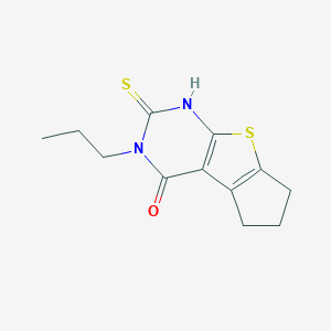 11-Propyl-10-sulfanyl-7-thia-9,11-diazatricyclo[6,4,0,0,2,6]dodeca-1(8),2(6),9-trien-12-oneͼƬ