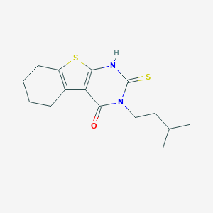 4-(3-Methylbutyl)-5-sulfanyl-8-thia-4,6-diazatricyclo[7,4,0,0,2,7]trideca-1(9),2(7),5-trien-3-oneͼƬ