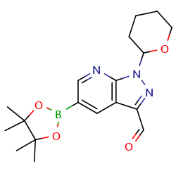1-(tetrahydro-2H-pyran-2-yl)-5-(4,4,5,5-tetramethyl-1,3,2-dioxaborolan-2-yl)-1H-pyrazolo[3,4-b]pyridine-3-carbaldehydeͼƬ