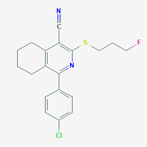 1-(4-chlorophenyl)-3-[(3-fluoropropyl)sulfanyl]-5,6,7,8-tetrahydro-4-isoquinolinecarbonitrileͼƬ