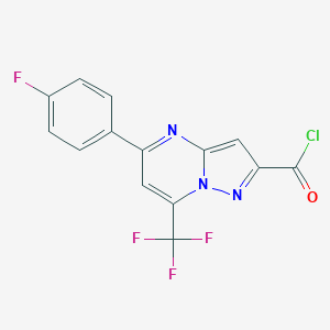 5-(4-Fluoro-phenyl)-7-trifluoromethyl-pyrazolo[1,5-a]pyrimidine-2-carbonyl chlorideͼƬ