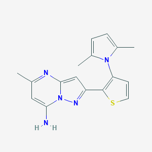 2-[3-(2,5-Dimethyl-1H-pyrrol-1-yl)-2-thienyl]-5-methylpyrazolo[1,5-a]pyrimidin-7-amineͼƬ