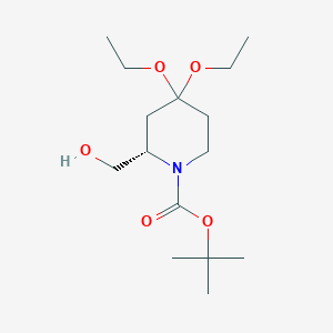 tert-Butyl(2S)-4,4-diethoxy-2-(hydroxymethyl)-piperidine-1-carboxylateͼƬ