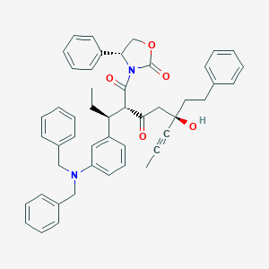 [4R-[3(2(S*),5(R*),4R]]-3-[2-[1-[3-[Bis(phenylmethyl)amino]phenyl]propyl]-5-hydroxy-1,3-dioxo-5-(2-phenylethyl)-6-octynyl]-4-phenyl-2-oxazolidinoneͼƬ