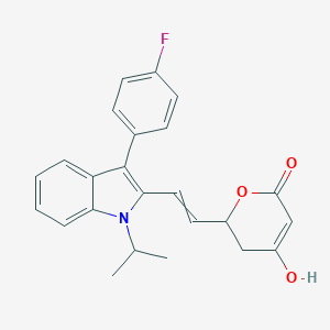 6-[(1E)-2-[3-(4-Fluorophenyl)-1-(1-methylethyl)-1H-indol-2-yl]ethenyl]-5,6-dihydro-4-hydroxy-2H-pyran-2-oneͼƬ