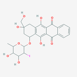 5,12-Naphthacenedione,7-((2,6-dideoxy-2-iodo-alpha-L-mannopyranosyl)oxy)-7,8,9,10-tetrahydro-6,9,11-trihydroxy-9-(hydroxymethyl)-,(7S,9S)-ͼƬ