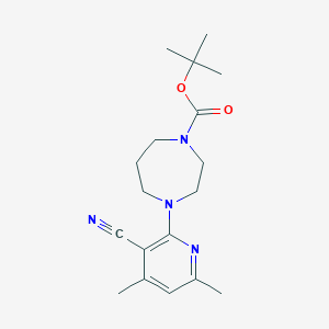 4-(3-Cyano-4,6-dimethylpyridin-2-yl)-[1,4]diazepane-1-carboxylic acid tert-butyl esterͼƬ