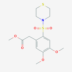 Methyl [4,5-dimethoxy-2-(thiomorpholine-4-sulfonyl)-phenyl]-acetate图片