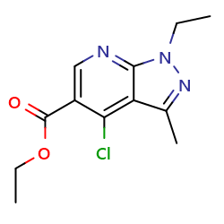 Ethyl4-chloro-1-ethyl-3-methyl-1H-pyrazolo[3,4-b]pyridine-5-carboxylateͼƬ