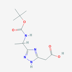 (5-{1-[(tert-butoxycarbonyl)amino]ethyl}-4H-1,2,4-triazol-3-yl)acetic acidͼƬ