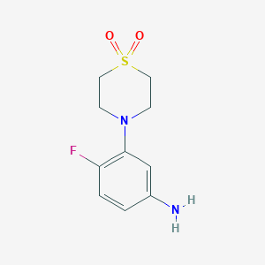 4-(5-Amino-2-fluorophenyl)-1lambda6-thiomorpholine-1,1-dioneͼƬ
