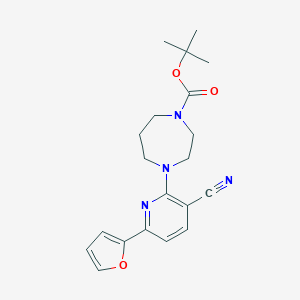 4-(3-Cyano-6-furan-2-yl-pyridin-2-yl)-[1,4]diazepane-1-carboxylic acid tert-butyl esterͼƬ