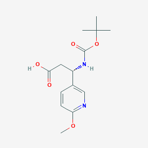 (S)-3-((tert-Butoxycarbonyl)amino)-3-(6-methoxypyridin-3-yl)propanoic acidͼƬ