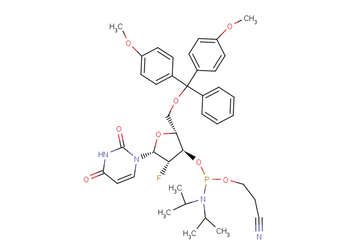 5'-O-(4,4'-Dimethoxytrityl)-2'-deoxy-2'-fluoro-b-D-arabinouridine-3'-CEN-phosphoramidite图片