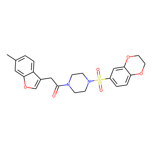 1-[4-(2,3-dihydro-1,4-benzodioxine-6-sulfonyl)piperazin-1-yl]-2-(6-methyl-1-benzofuran-3-yl)ethan-1-oneͼƬ