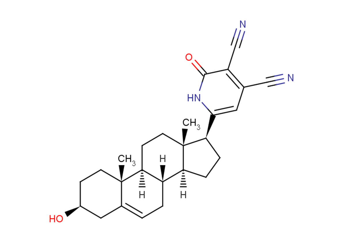 6-[(3S,8S,9S,10R,13S,14S,17S)-3-hydroxy-10,13-dimethyl-2,3,4,7,8,9,11,12,14,15,16,17-dodecahydro-1H-cyclopenta[a]phenanthren-17-yl]-2-oxo-1H-pyridine-3,4-dicarbonitrileͼƬ