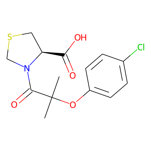 (4R)-3-[2-(4-chlorophenoxy)-2-methylpropanoyl]-1,3-thiazolidine-4-carboxylic acidͼƬ