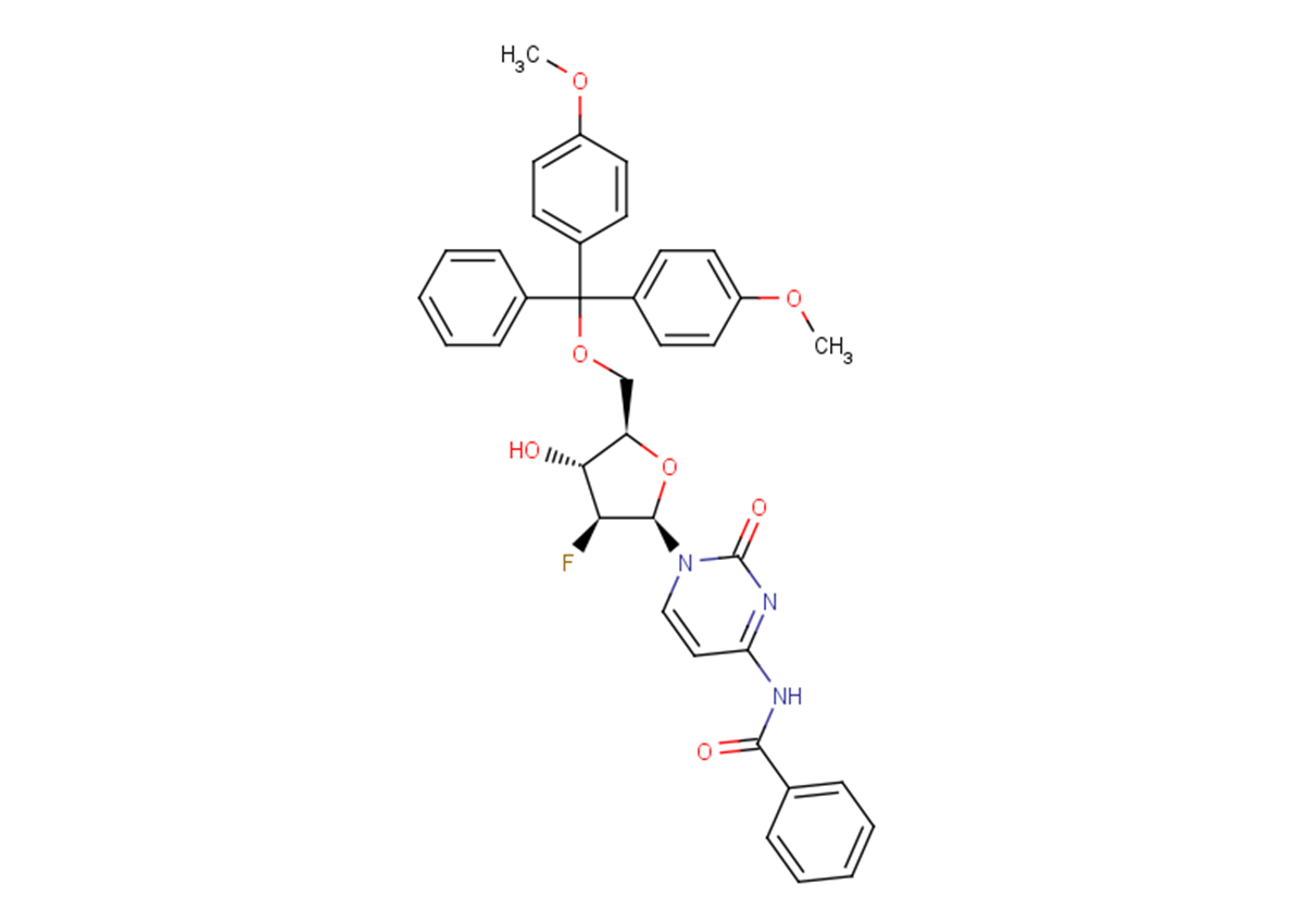 N4-Benzoyl-5'-O-(4,4'-dimethoxytrityl)-2'-deoxy-2'-fluoro-b-D-arabinocytidineͼƬ