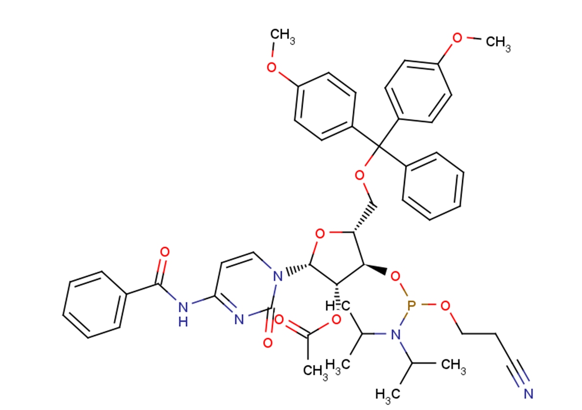 2'-O-Acetyl-N4-benzoyl-5'-O-(4,4'-dimethoxytrityl)arabinocytidine 3'-O-phosphoramiditeͼƬ