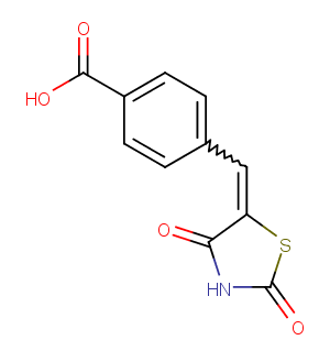 4-[(2,4-dioxo-1,3-thiazolidin-5-ylidene)methyl]benzoic acidͼƬ