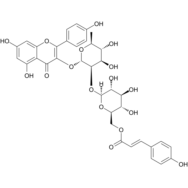 Kaempferol-3-O-(6'''-trans-p-coumaroyl-2''-glucosyl)rhamnosideͼƬ