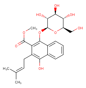 1,4-Dihydroxy-2-carbomethoxy-3-prenylnaphthalene-1-O--D-glucopyranosideͼƬ